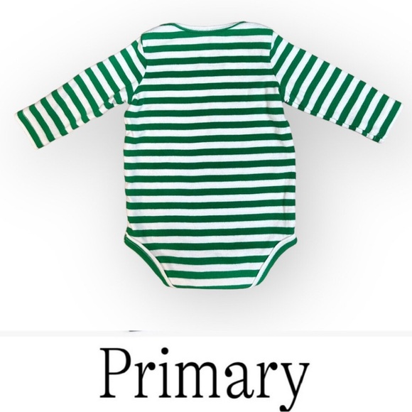 Primary Green Striped Onesie, Size 0-3 M, MSRP $16.50 - Picture 3 of 5
